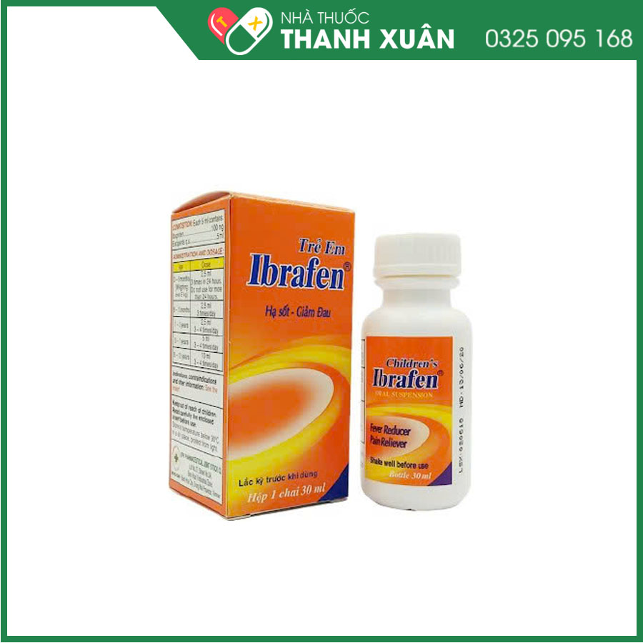 Children's Ibrafen thuốc hạ sốt, giảm đau, chống viêm từ nhẹ đến vừa